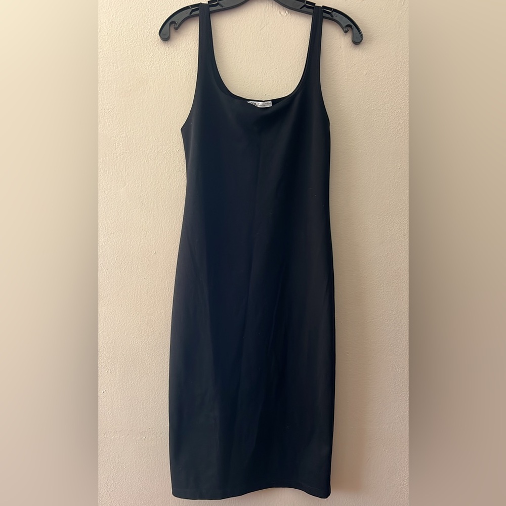 Zara Classic Black Tank Midi Dress - Women